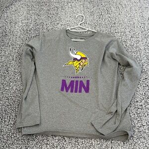 Under Armour Gray Long Sleeve Kids Shirt with Purple and Yellow Design